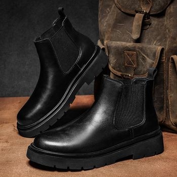Vyriški „Chelsea“ batai, trumpi motociklininko batai, storapadžiai „Chammen“ batai rudeniui ir žiemai, „High Sense Martin“ batai, plaukų karta
