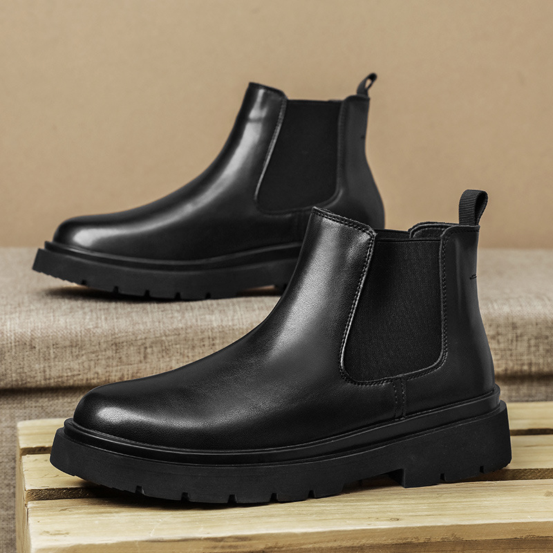 Vyriški „Chelsea“ batai, trumpi motociklininko batai, storapadžiai „Chammen“ batai rudeniui ir žiemai, „High Sense Martin“ batai, plaukų karta