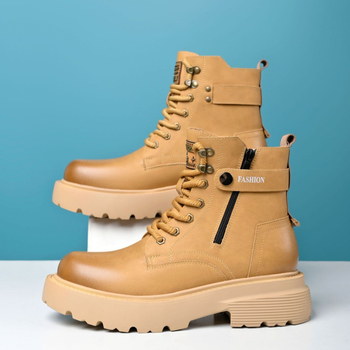 Ανδρικά παπούτσια για μεγάλα μεγέθη 2024, ανδρικά μποτάκια Martin με χοντρή σόλα, ψηλοτάκουνα, μοντέρνα παπούτσια Tooling, ανθεκτικά δερμάτινα παπούτσια