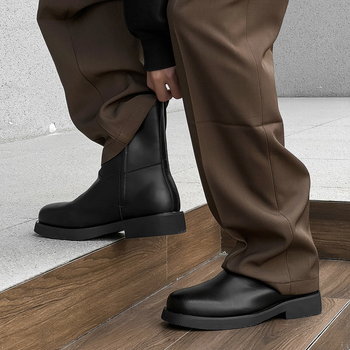 Pánske čižmy Chelsea z roku 2025, módne, s hrubou podrážkou a vnútorným vyvýšením, krátke čižmy v britskom štýle, detské, vysoké čižmy 10311-J