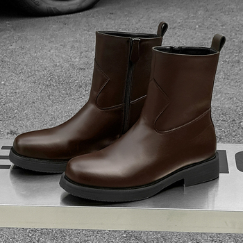 Μπότες Chelsea 2025 Ανδρικές Μπότες Βρετανικού Στυλ Μοντέρνες Κοντές Μπότες με Χοντρό Εσωτερικό Σόλα, Νεανικές Ανδρικές Μπότες Ψηλές στο Μπλε 10311-J