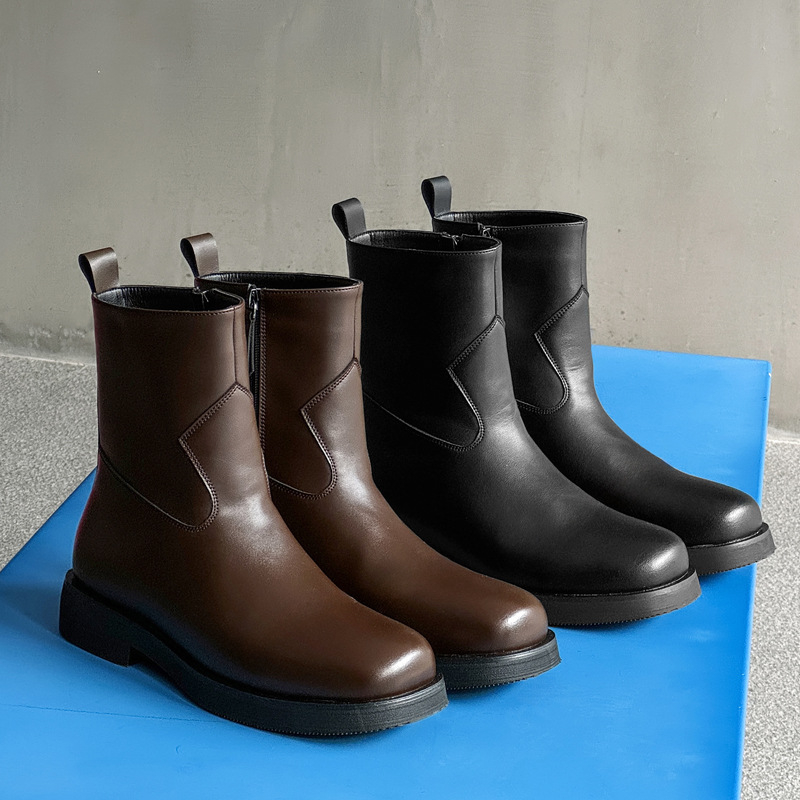 Pánske čižmy Chelsea z roku 2025, módne, s hrubou podrážkou a vnútorným vyvýšením, krátke čižmy v britskom štýle, detské, vysoké čižmy 10311-J