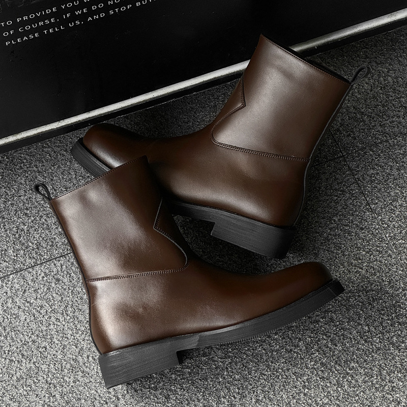 Pánske čižmy Chelsea z roku 2025, módne, s hrubou podrážkou a vnútorným vyvýšením, krátke čižmy v britskom štýle, detské, vysoké čižmy 10311-J