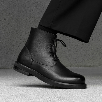 Jesenné pánske ležérne vysoké topánky Martin s hrubou podrážkou v britskom štýle 2024, krátke čižmy Tooling Locomotive Tide 24911-J