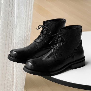 Ανδρικές μπότες Martin με χοντρή σόλα, βρετανικού στιλ, φθινοπωρινές, casual, ψηλοτάκουνες, κοντές, μπότες παλίρροιας, 24911-J, βρετανικού στιλ, με χοντρή σόλα και φαρδιά σόλα.