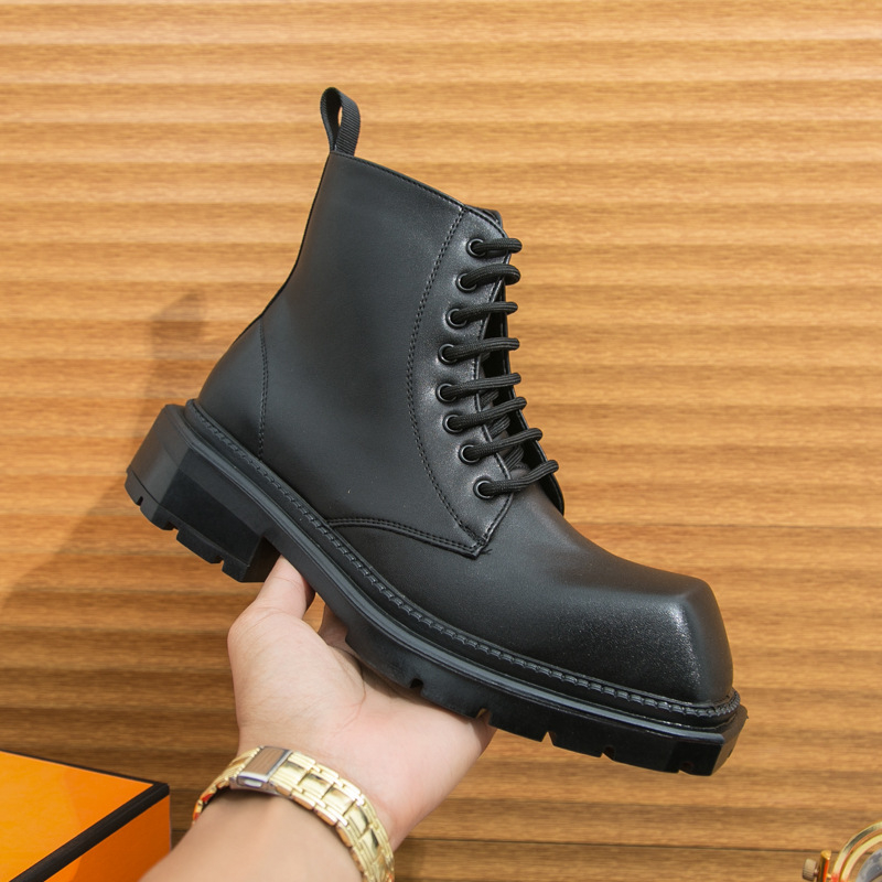 Muške jesenske Martin čizme plus size, visoke ležerne britanske automobilske cipele, retro trendi brend, kožne čizme za povećanje visine