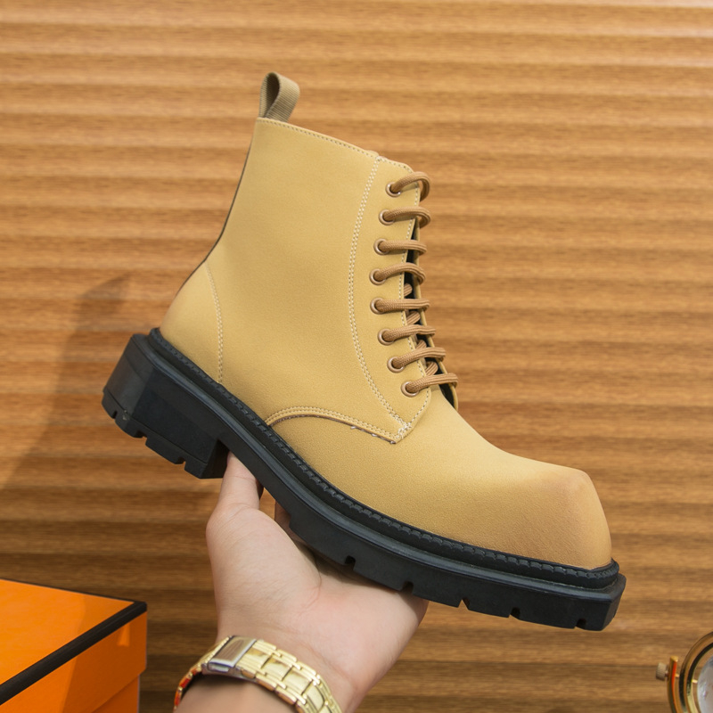 Muške jesenske Martin čizme plus size, visoke ležerne britanske automobilske cipele, retro trendi brend, kožne čizme za povećanje visine