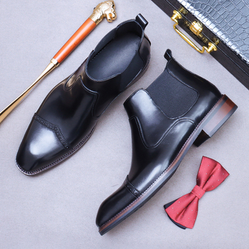 Μπότες Chelsea, ανδρικές, μυτερές μπότες αστραγάλου από γνήσιο δέρμα αγελάδας, βρετανικού στιλ, ψηλοτάκουνες, δερμάτινες μπότες με τρεις αρμούς στη μέση, μποτάκια Martin.