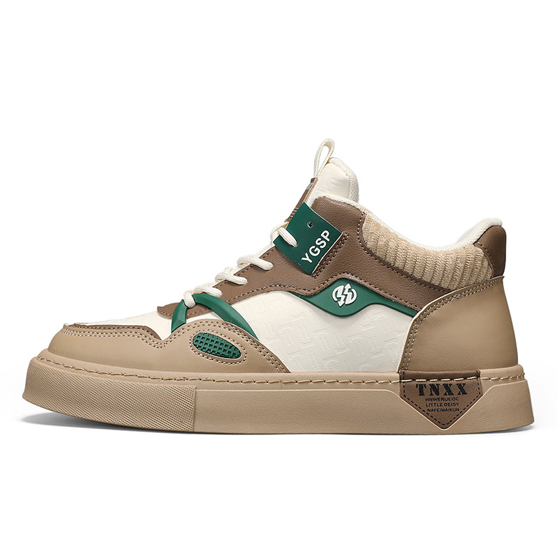 Visoke cipele za skateboarding za muškarce, jesenske, nove cipele za skateboarding s debelim potplatom, povećane tenisice, muške studentske kontrastne ležerne cipele