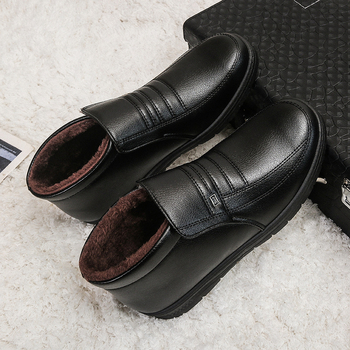 Zimske muške tatine pamučne cipele za osobe srednje i starije dobi, baršunaste tople ležerne pamučne cipele, obuća koja se ne klizi, zadebljane baršunaste pamučne cipele za muškarce