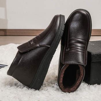 Zimske muške tatine pamučne cipele za osobe srednje i starije dobi, baršunaste tople ležerne pamučne cipele, obuća koja se ne klizi, zadebljane baršunaste pamučne cipele za muškarce