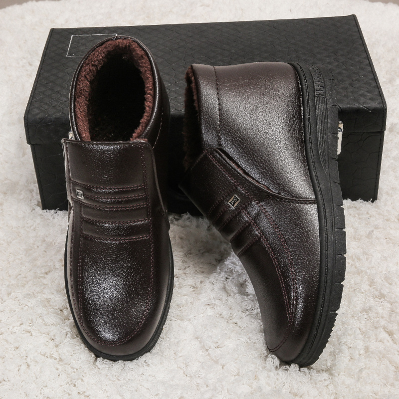 Zimske muške tatine pamučne cipele za osobe srednje i starije dobi, baršunaste tople ležerne pamučne cipele, obuća koja se ne klizi, zadebljane baršunaste pamučne cipele za muškarce