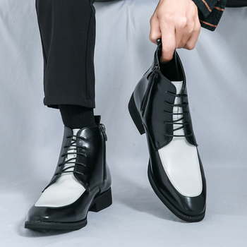 2024. gada rudens un ziemas spilgti modes augstpapēžu zābaki ar pārrobežu rakstu, plus izmēra, krāsu pieskaņoti augstpapēžu ādas zābaki ar rāvējslēdzēju un šņorēm.