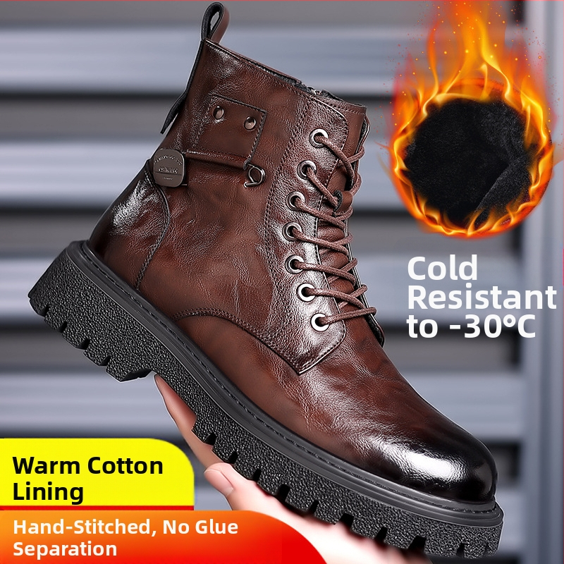 Pomeranske niše originalne retro martin čizme za muškarce, prozračne, visoke motociklističke čizme s debelim dnom, neklizajuće, otporne na habanje, moderne