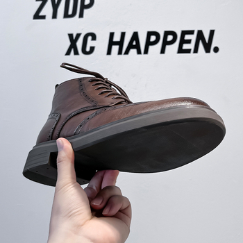 Ανδρικές μπότες Brock με σκαλιστή γραμμή, μπότες High Sense Martin, μπότες Business Stylist 8183-A