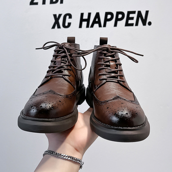 Ανδρικές μπότες Brock με σκαλιστή γραμμή, μπότες High Sense Martin, μπότες Business Stylist 8183-A