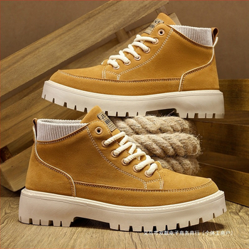 Britanske muške Martin čizme za jesen i zimu, kožne debeli potplat, povećane, za sportove na otvorenom, motociklističke kožne čizme, muške čizme, svestran stil