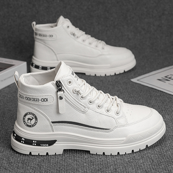 Cizme 2025 pentru bărbați, toamna și iarna, la modă, casual, cizme de lucru pentru bărbați, sport, interior, fermoar lateral, rezistent la uzură, pantofi pentru bărbați