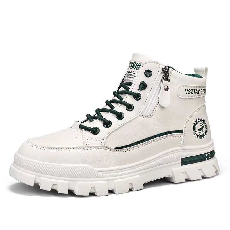 Cizme 2025 pentru bărbați, toamna și iarna, la modă, casual, cizme de lucru pentru bărbați, sport, interior, fermoar lateral, rezistent la uzură, pantofi pentru bărbați