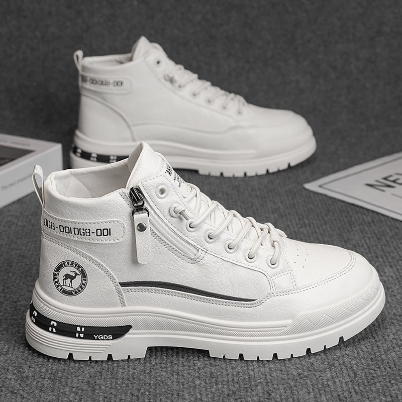 Cizme 2025 pentru bărbați, toamna și iarna, la modă, casual, cizme de lucru pentru bărbați, sport, interior, fermoar lateral, rezistent la uzură, pantofi pentru bărbați