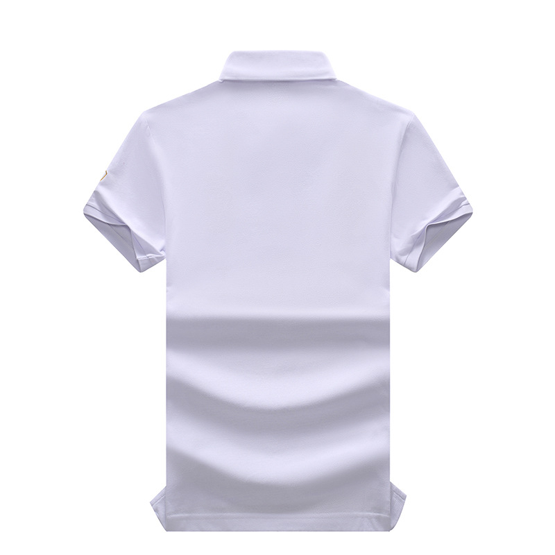 Нова мъжка поло тениска с къс ръкав, памучна, бродирана, Дубай, свободно време, спорт, външна търговия, трансгранична, тънка, тъмносиня, синя, европейски размер