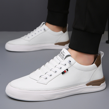 Ανδρικά Παπούτσια 2025 Φθινόπωρο Νέα Αθλητικά Παπούτσια Κορεάτικου Στυλ Λευκά Παπούτσια Γνήσιο Δέρμα Αναπνέουσα Μαλακή Σόλα Ευκολότερο για Αγώνα Ανδρικά Αθλητικά Παπούτσια