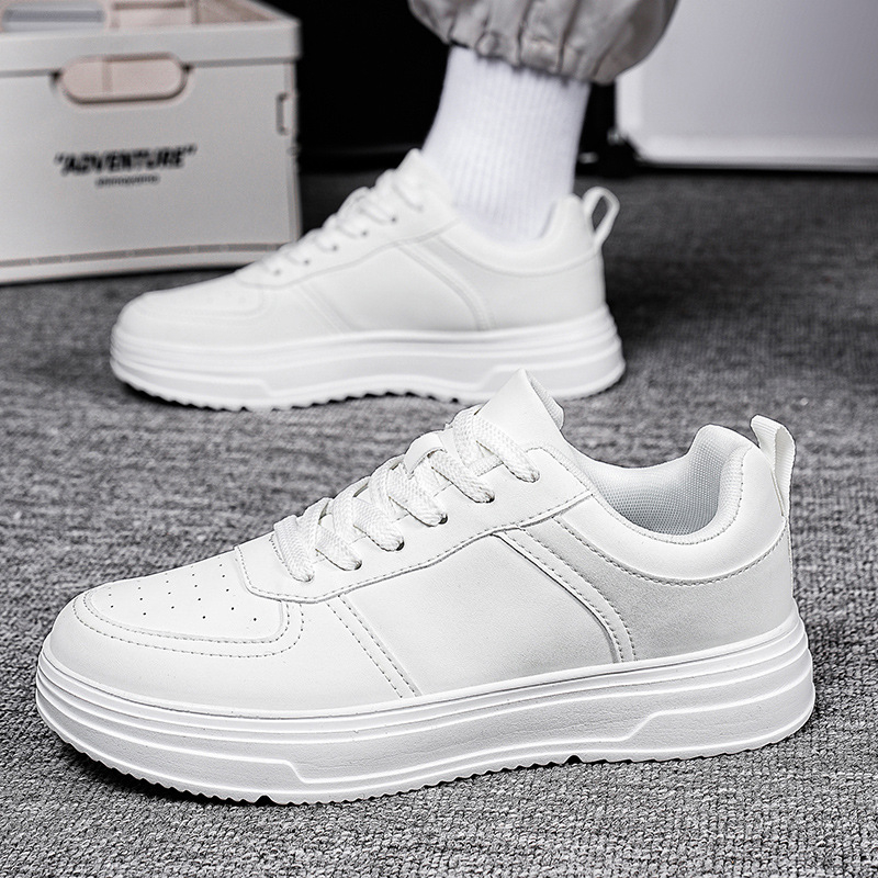 Muške cipele za prekograničnu upotrebu 2024. Nove nacionalne modne bijele cipele s debelim potplatom, niske tenisice, ležerne sportske cipele, studentske tenisice za trčanje