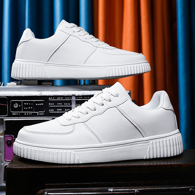 Muške cipele za prekograničnu upotrebu 2024. Nove nacionalne modne bijele cipele s debelim potplatom, niske tenisice, ležerne sportske cipele, studentske tenisice za trčanje