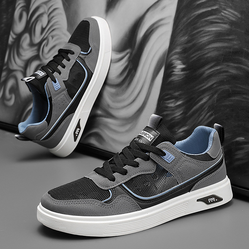 Ljetne prozračne muške cipele, nove univerzalne niske muške ležerne sportske šuplje mrežaste moderne male cipele za bijelu ploču