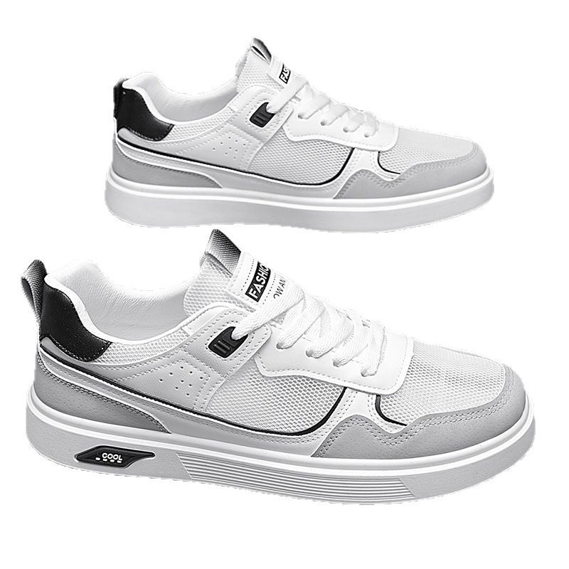 Ljetne prozračne muške cipele, nove univerzalne niske muške ležerne sportske šuplje mrežaste moderne male cipele za bijelu ploču