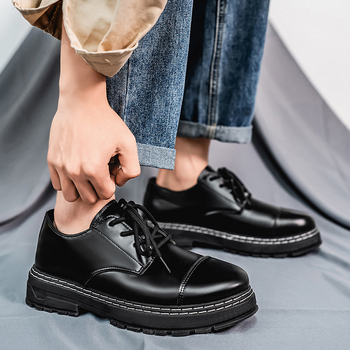 Δερμάτινα παπούτσια μεγάλων μεγεθών 46, Ανδρικά παπούτσια, Casual παπούτσια, Νέα μοντέρνα, Ανδρικά παπούτσια με κορδόνια για εφήβους, Φοιτητικά δερμάτινα παπούτσια υψηλών επιδόσεων 47