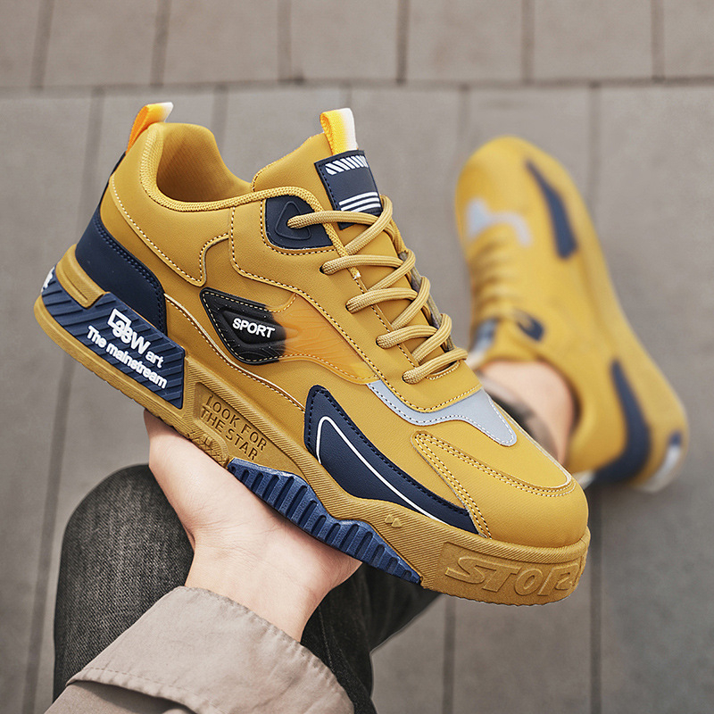 2025. gada pavasara un vasaras pārrobežu jauni ādas ikdienas sporta apavi pusaudžiem ar biezu zoli, vīriešu ikdienas apavi Xiyin