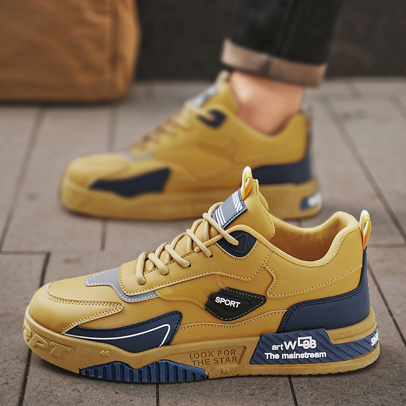 2025. gada pavasara un vasaras pārrobežu jauni ādas ikdienas sporta apavi pusaudžiem ar biezu zoli, vīriešu ikdienas apavi Xiyin