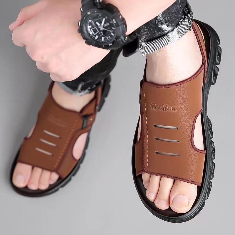 Muške sandale za ljeto 2024., nove cipele za plažu, za vožnju, mekane, neklizajuće, vodootporne, muške sandale s dvostrukom namjenom za vanjsko nošenje