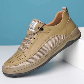 Ljetne prozračne muške sandale 2025. Popularne ležerne mrežaste cipele, moderne svestrane modne tenisice, šuplje muške cipele od prave kože