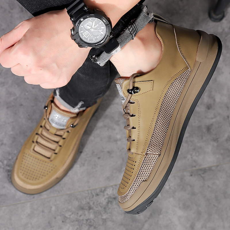 Ljetne prozračne muške sandale 2025. Popularne ležerne mrežaste cipele, moderne svestrane modne tenisice, šuplje muške cipele od prave kože