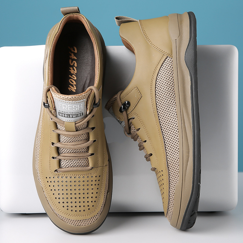 Ljetne prozračne muške sandale 2025. Popularne ležerne mrežaste cipele, moderne svestrane modne tenisice, šuplje muške cipele od prave kože