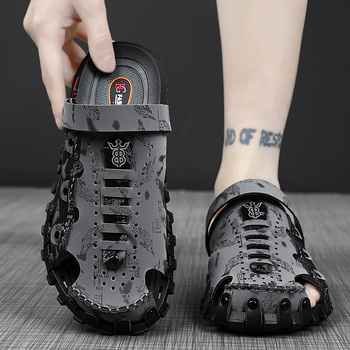 Kožne sandale za muškarce, ljetni neklizajući dezodorans, sandale s dvostrukom namjenom za vožnju i rad na otvorenom, Vijetnamske papuče za plažu Baotou