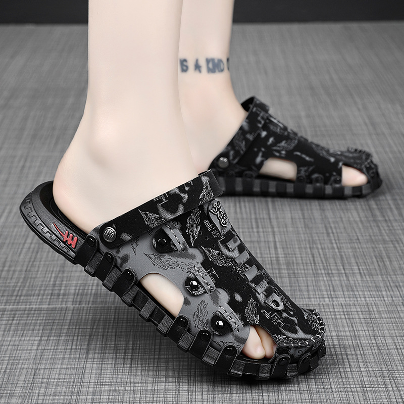 Kožne sandale za muškarce, ljetni neklizajući dezodorans, sandale s dvostrukom namjenom za vožnju i rad na otvorenom, Vijetnamske papuče za plažu Baotou