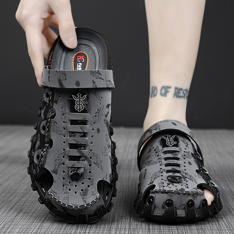 Kožne sandale za muškarce, ljetni neklizajući dezodorans, sandale s dvostrukom namjenom za vožnju i rad na otvorenom, Vijetnamske papuče za plažu Baotou