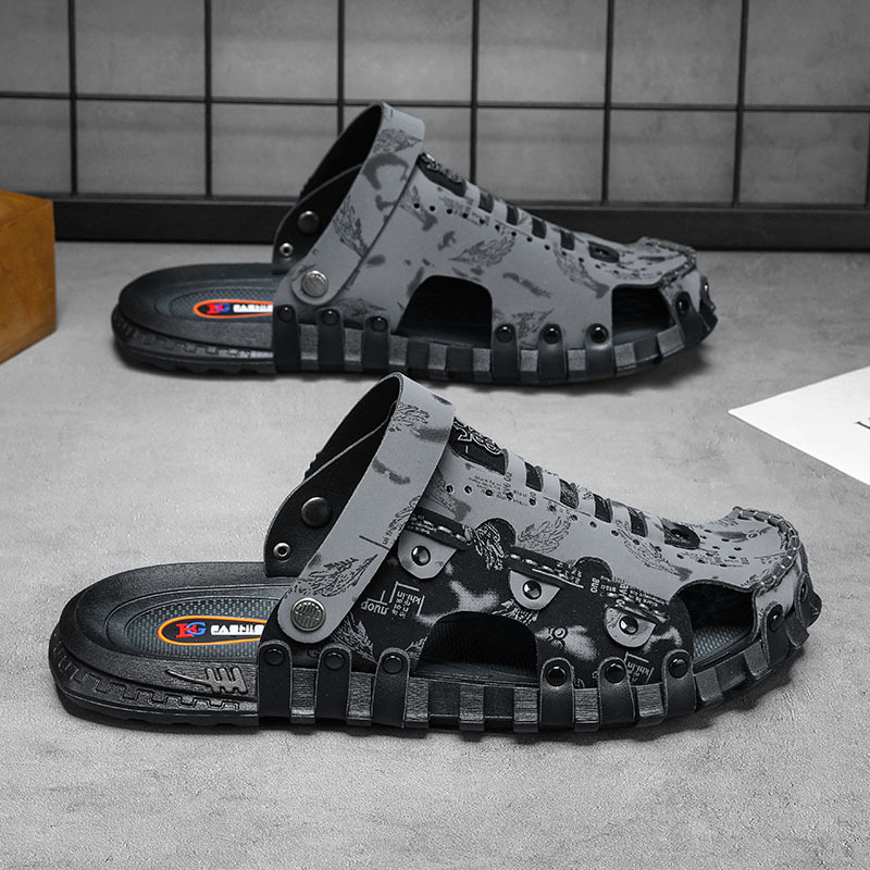 Kožne sandale za muškarce, ljetni neklizajući dezodorans, sandale s dvostrukom namjenom za vožnju i rad na otvorenom, Vijetnamske papuče za plažu Baotou