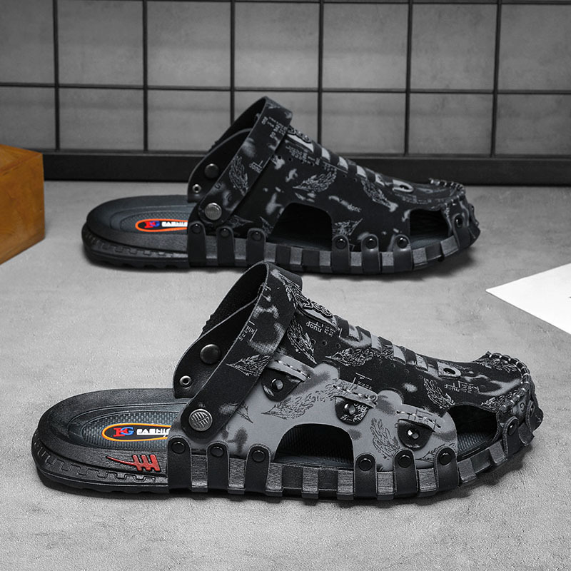 Kožne sandale za muškarce, ljetni neklizajući dezodorans, sandale s dvostrukom namjenom za vožnju i rad na otvorenom, Vijetnamske papuče za plažu Baotou