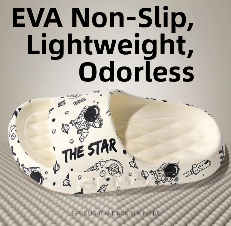 Žengiant ant išmatų, vyriškos vasarinės lauko šlepetės, vonios kambario neslystančios EVA sandalai ir šlepetės, moteriškos