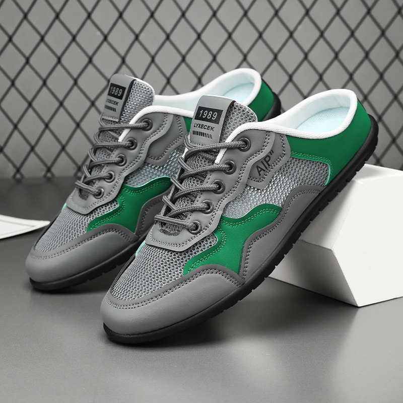 pluss-suuruses Baotou poolsussid meestele hingavad õhukesest võrgust pealisrõivad libisevad sportlikud pehme tallaga rannasandaalid ilma kontsata