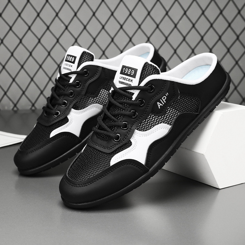 pluss-suuruses Baotou poolsussid meestele hingavad õhukesest võrgust pealisrõivad libisevad sportlikud pehme tallaga rannasandaalid ilma kontsata