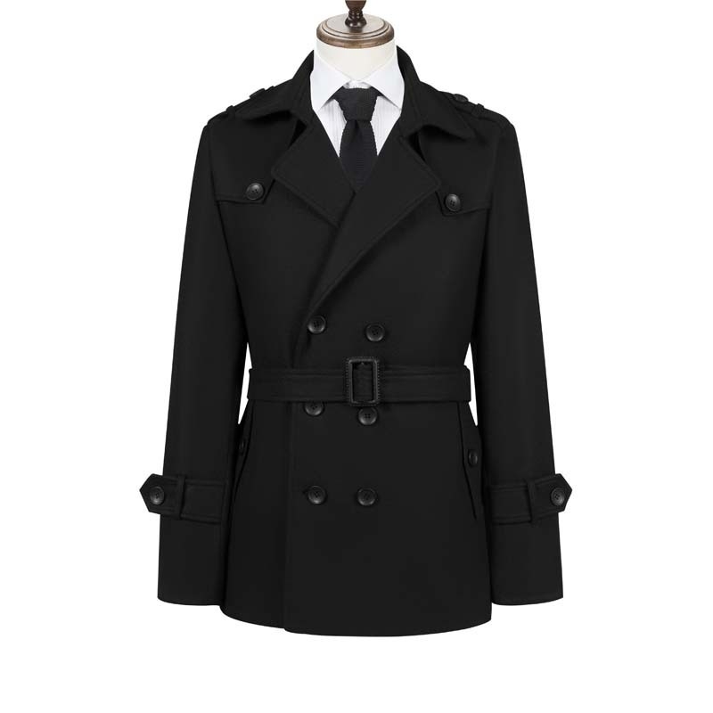 2024 m. „Amazon“ naujas vyriškas vidutinio ilgio vilnonis paltas, vienspalvis, paprastas darbo drabužis, vilnonis lietpaltis, vyriški viršūs