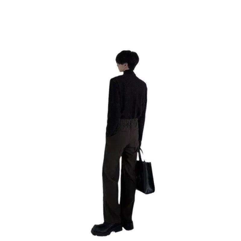 Jesenske luksuzne jesenske hlače spuštenog kroja, jesenske skraćene hlače, muške ravne, široke, ležerne muške odijela 2024