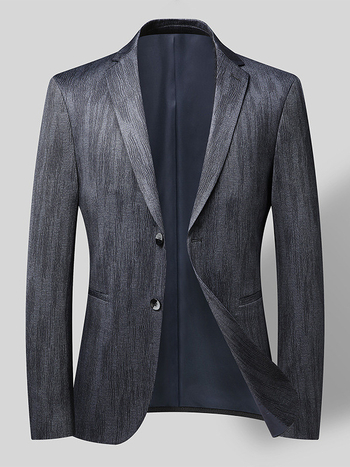 Férfi lapos galléros öltöny 2024 tavaszi és őszi új férfi üzleti hétköznapi fiatal és középkorú csíkos apuka dzseki