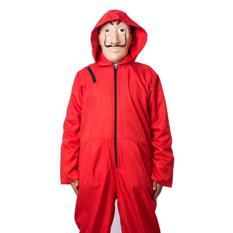 Paberrahamaja Halloweeni jumpsuit cosplaydali Dali kostüüm kaardimaja jumpsuit saata klounimask