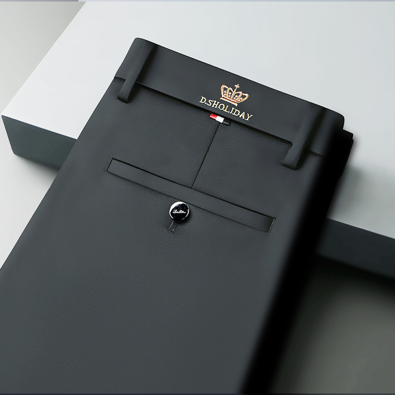 Sügisesed vabaajapüksid meestele, sirgete jalajälgedega paksud äripüksid noortele ja keskealistele meestele, neljasuunalised venivad pikad püksid, Korea stiilis Briti stiilis meeste püksid